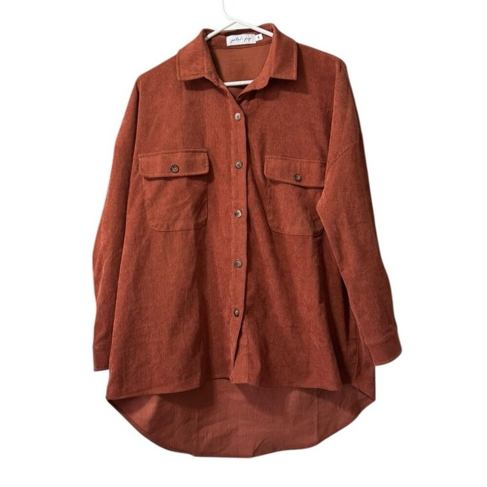 Petal + Pup Women's Long Sleeve Button Down Tunic Top Size Small‎ Cotton Blend